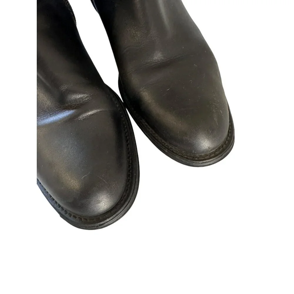 Aquatalia Women’s Black Leather and Stretch Fabric Knee high Boots – Size 8.5‎